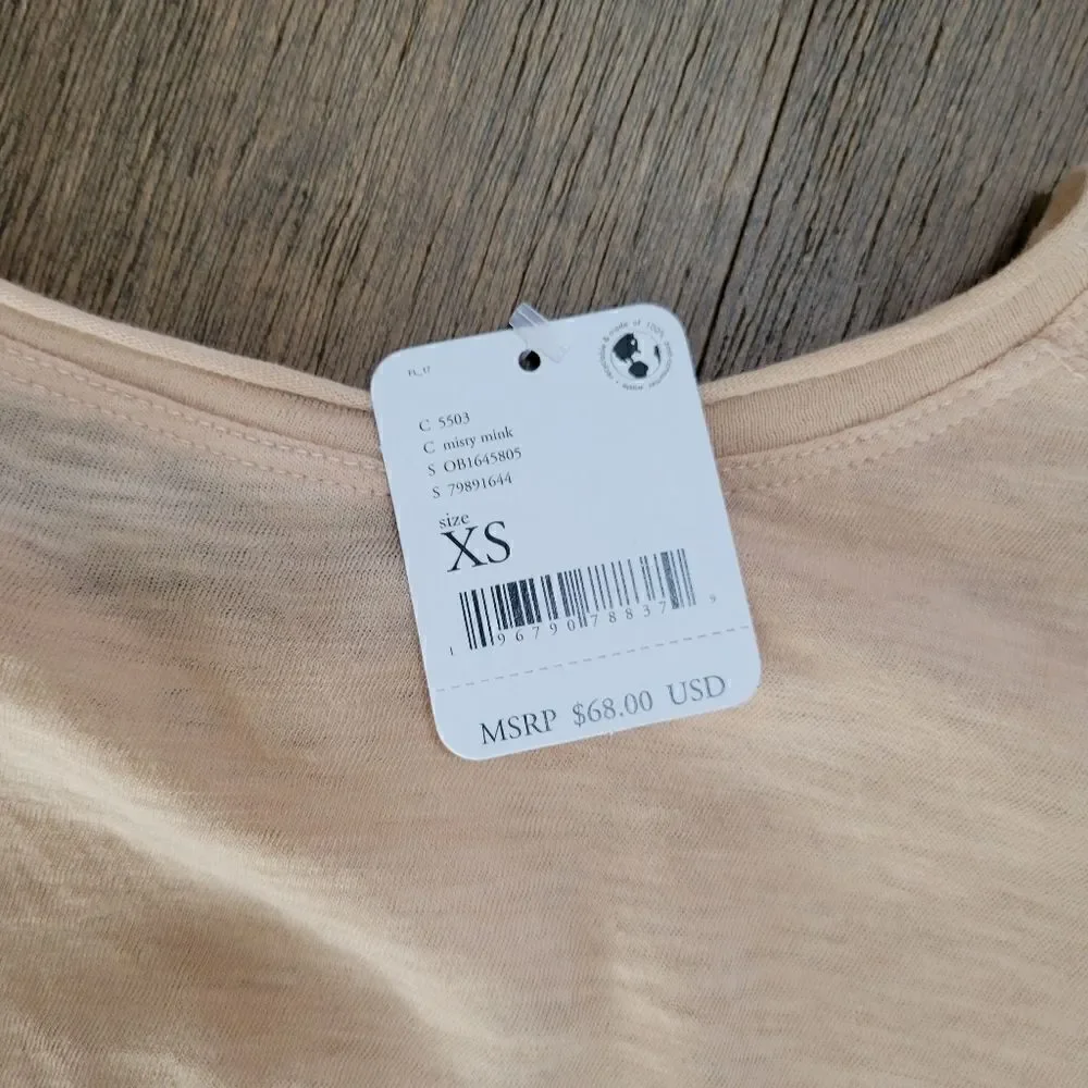 FREE PEOPLE new ARIA top COTTON BLEND in Misty Mink XS NEW
